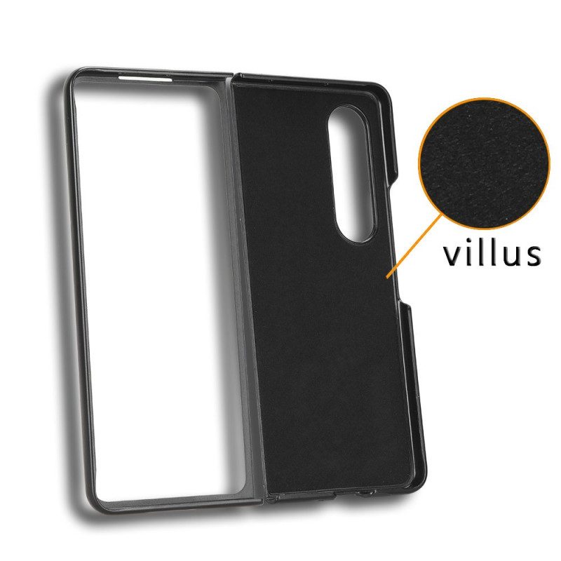 Cover Samsung Galaxy Z Fold 4 Stilo Retrò In Ecopelle