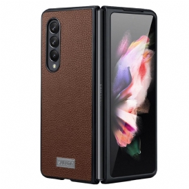 Cover Samsung Galaxy Z Fold 4 Sulada Ecopelle Litchi