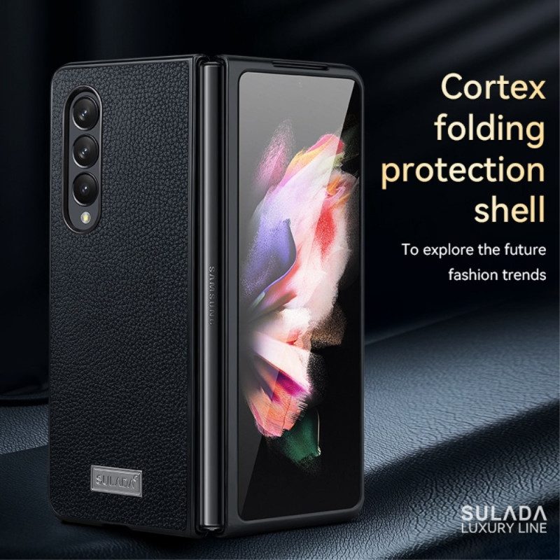 Cover Samsung Galaxy Z Fold 4 Sulada Ecopelle Litchi