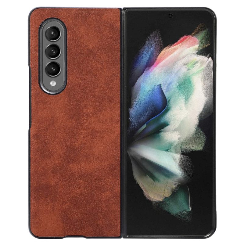 Cover Samsung Galaxy Z Fold 4 Trama Della Pelle In Finta Pelle