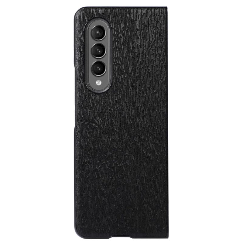 Cover Samsung Galaxy Z Fold 4 Trama Di Legno In Ecopelle