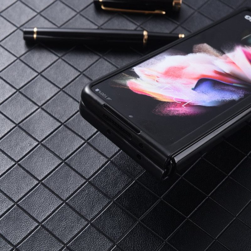 Cover Samsung Galaxy Z Fold 4 Trama Di Nylon In Ecopelle