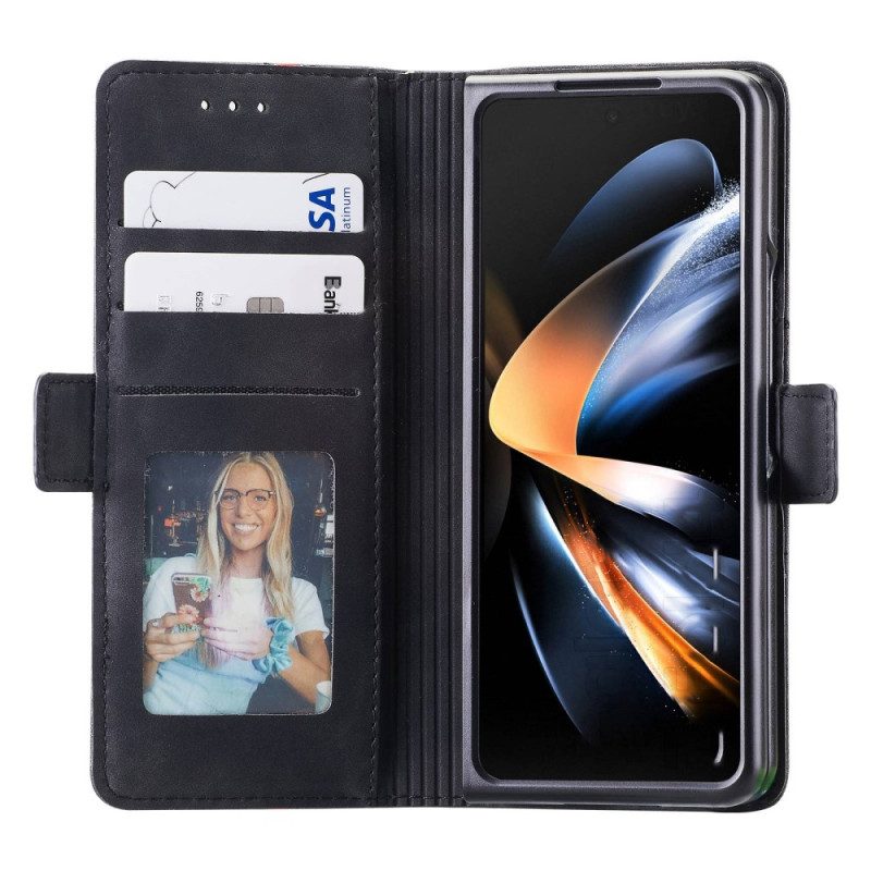 Custodia in pelle Samsung Galaxy Z Fold 4 Casedance Serie Valzer 001