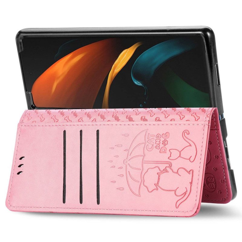 Custodia in pelle Samsung Galaxy Z Fold 4 Come Cane E Gatto