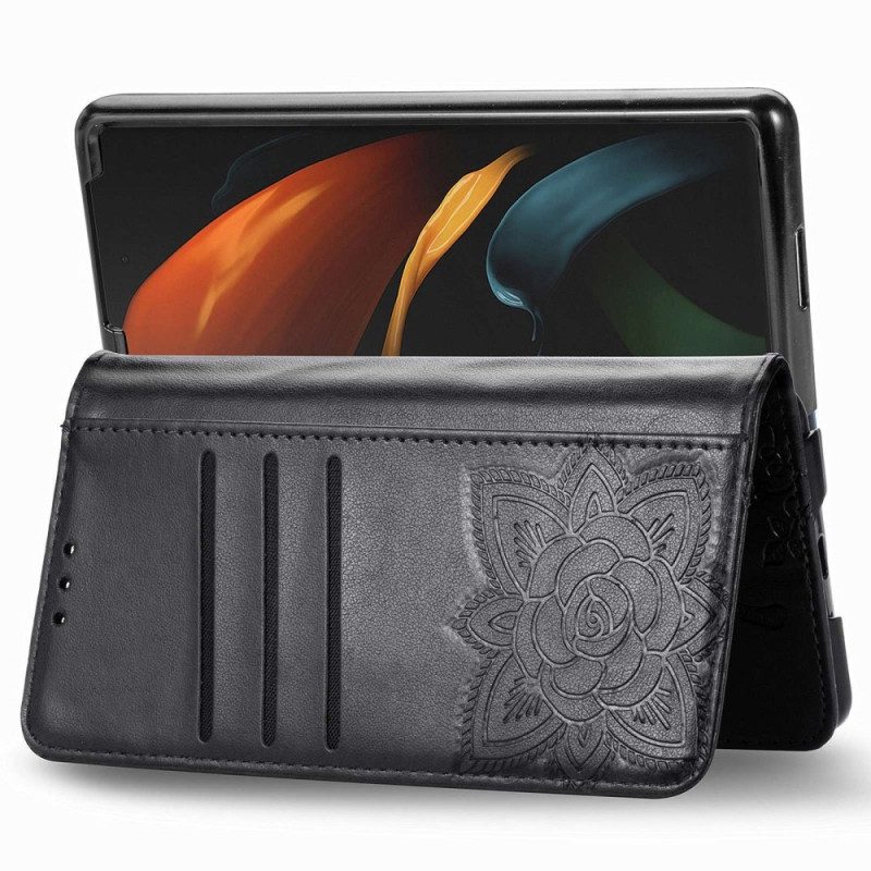 Custodia in pelle Samsung Galaxy Z Fold 4 Farfalla Gigante