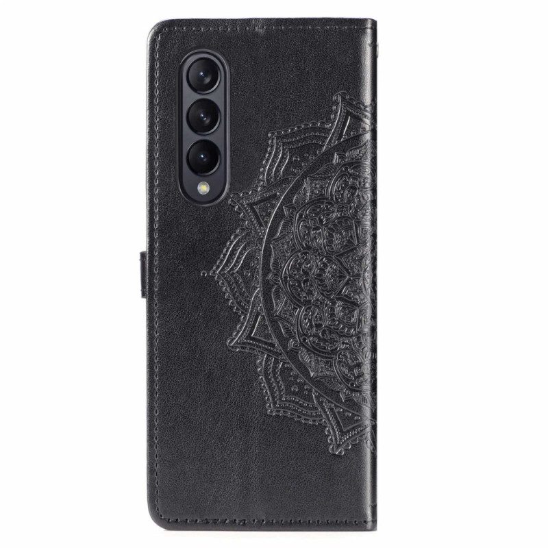 Custodia in pelle Samsung Galaxy Z Fold 4 Mandala Strappy Medievale