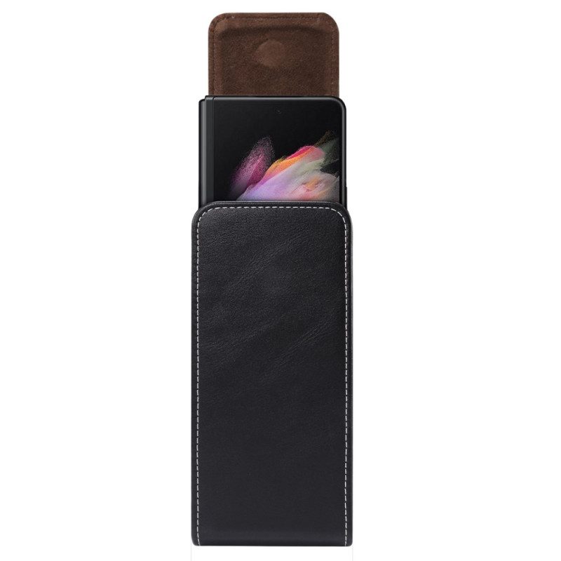 Custodia in pelle Samsung Galaxy Z Fold 4 Marsupio Da Cintura In Pelle Microfibra