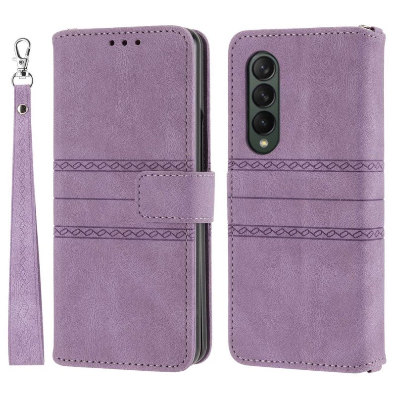 Custodia in pelle Samsung Galaxy Z Fold 4 Modello Di Cintura In Ecopelle