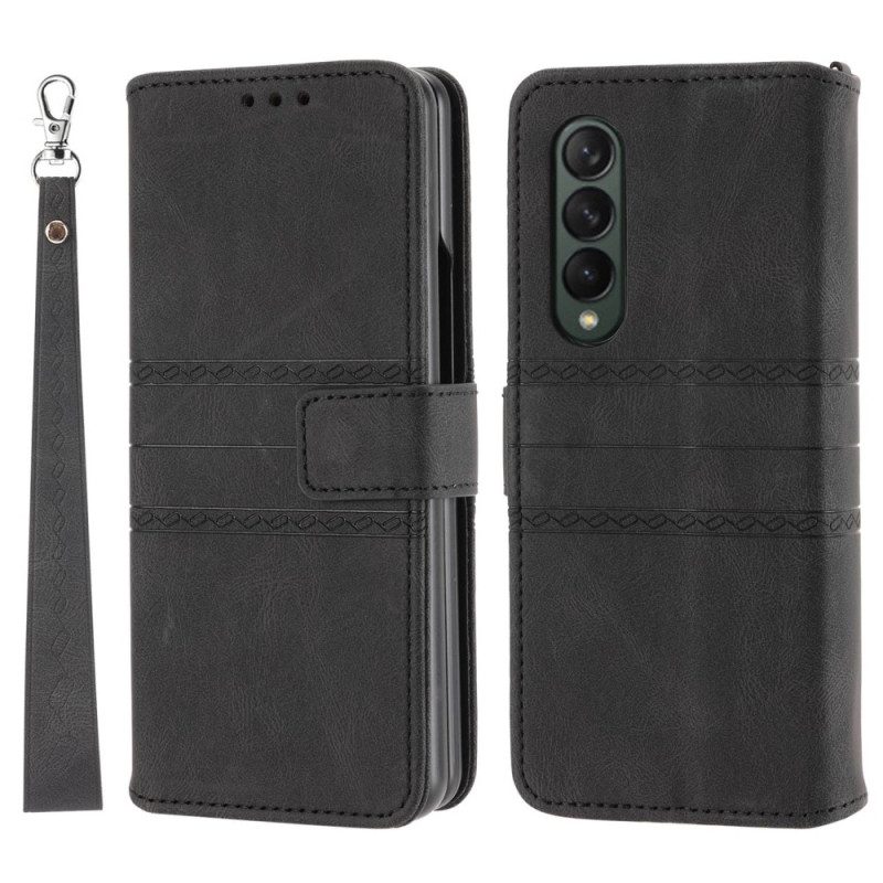 Custodia in pelle Samsung Galaxy Z Fold 4 Modello Di Cintura In Ecopelle