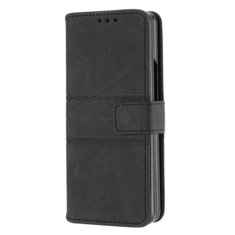 Custodia in pelle Samsung Galaxy Z Fold 4 Modello Di Cintura In Ecopelle