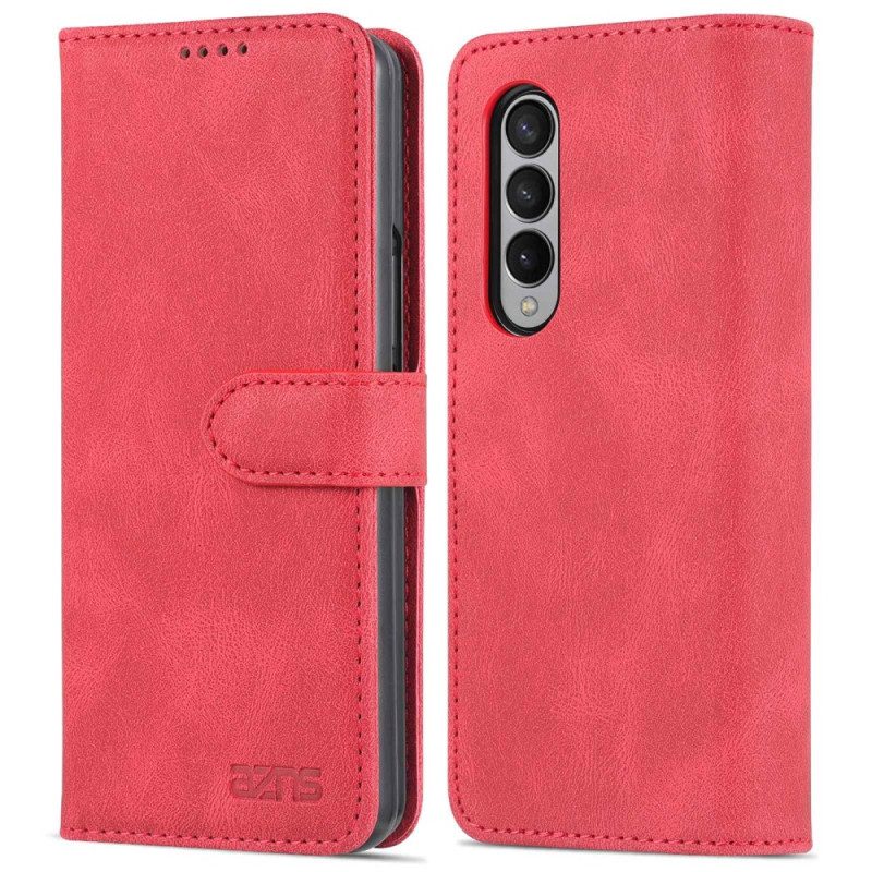 Custodia in pelle Samsung Galaxy Z Fold 4 Portafoglio Portafoglio Cucito Azns