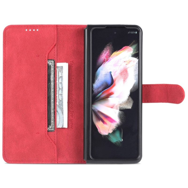 Custodia in pelle Samsung Galaxy Z Fold 4 Portafoglio Portafoglio Cucito Azns