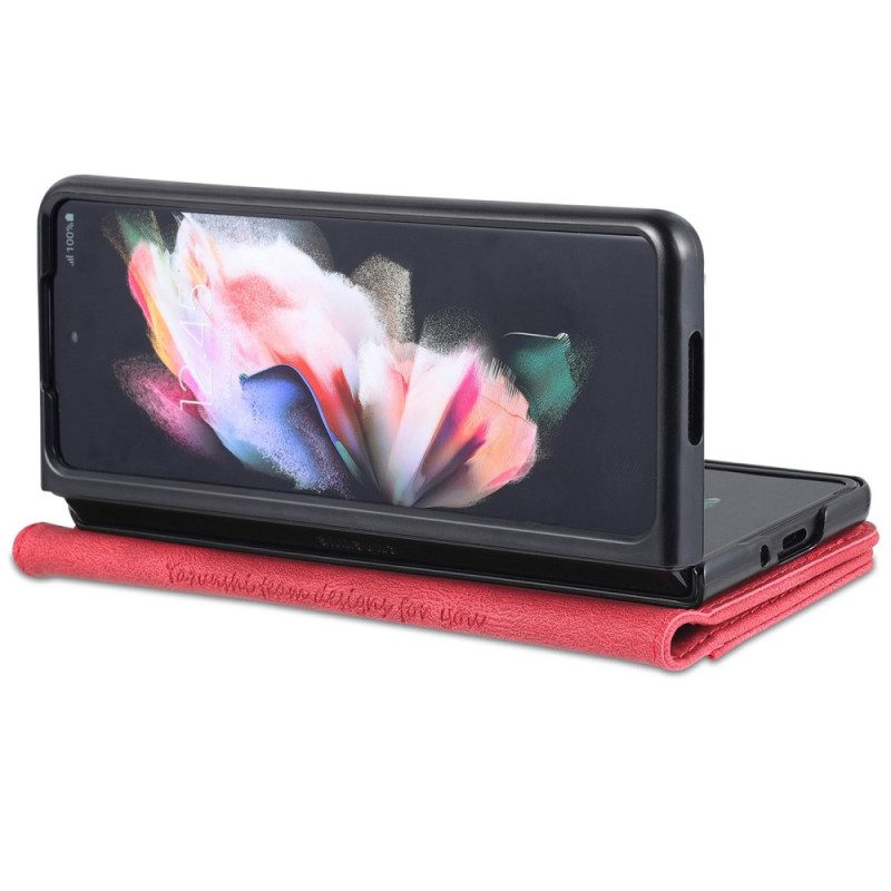 Custodia in pelle Samsung Galaxy Z Fold 4 Portafoglio Portafoglio Cucito Azns