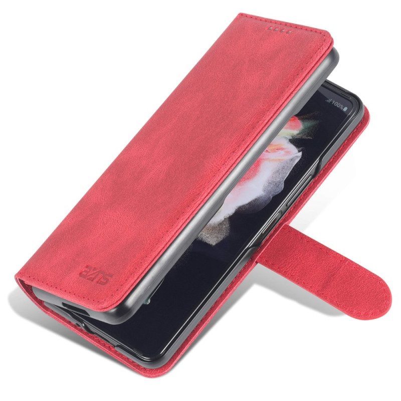 Custodia in pelle Samsung Galaxy Z Fold 4 Portafoglio Portafoglio Cucito Azns