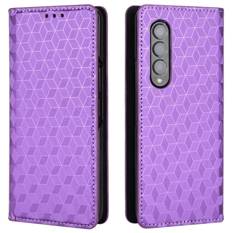 Folio Cover Samsung Galaxy Z Fold 4 Custodia in pelle Cubo 3d