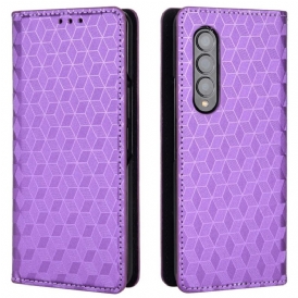 Folio Cover Samsung Galaxy Z Fold 4 Custodia in pelle Cubo 3d