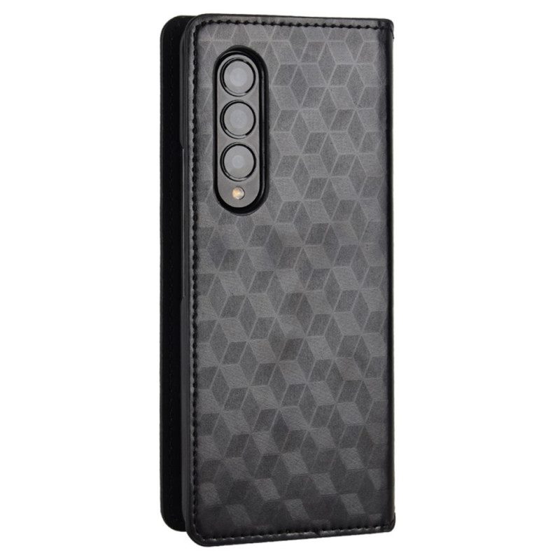 Folio Cover Samsung Galaxy Z Fold 4 Custodia in pelle Cubo 3d