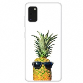 Cover Samsung Galaxy A41 Ananas Trasparente Con Occhiali