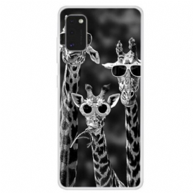 Cover Samsung Galaxy A41 Giraffe Con Gli Occhiali