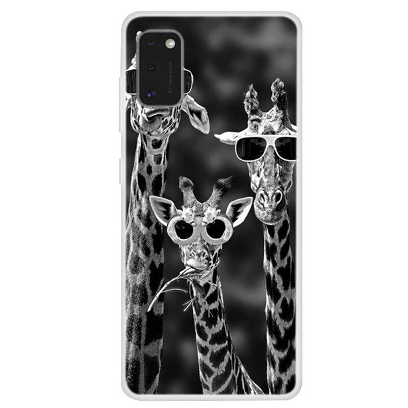 Cover Samsung Galaxy A41 Giraffe Con Gli Occhiali