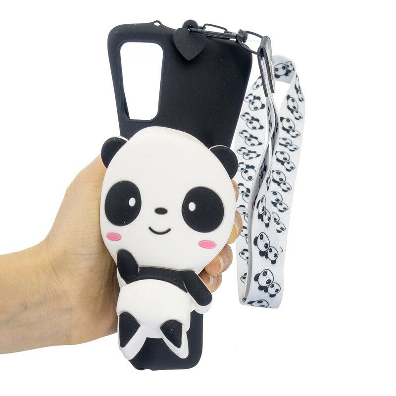 Cover Samsung Galaxy A41 Panda 3d Con Cordino Per Moschettone