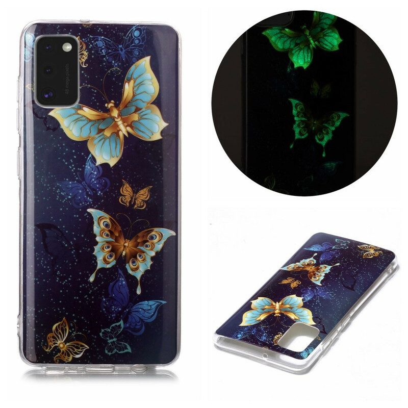 Cover Samsung Galaxy A41 Serie Di Farfalle Fluorescenti