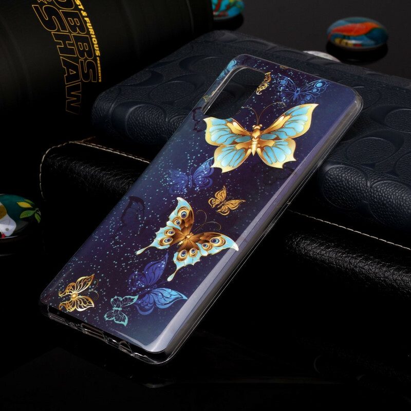 Cover Samsung Galaxy A41 Serie Di Farfalle Fluorescenti