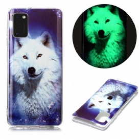 Cover Samsung Galaxy A41 Serie Di Lupi Fluorescenti