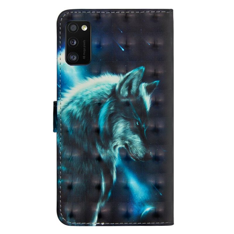 Custodia A Portafoglio Samsung Galaxy A41 Lupo Maestoso