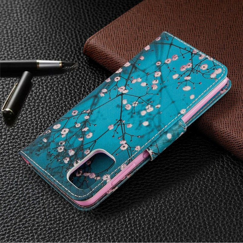 Custodia in pelle Samsung Galaxy A41 Albero In Fiore