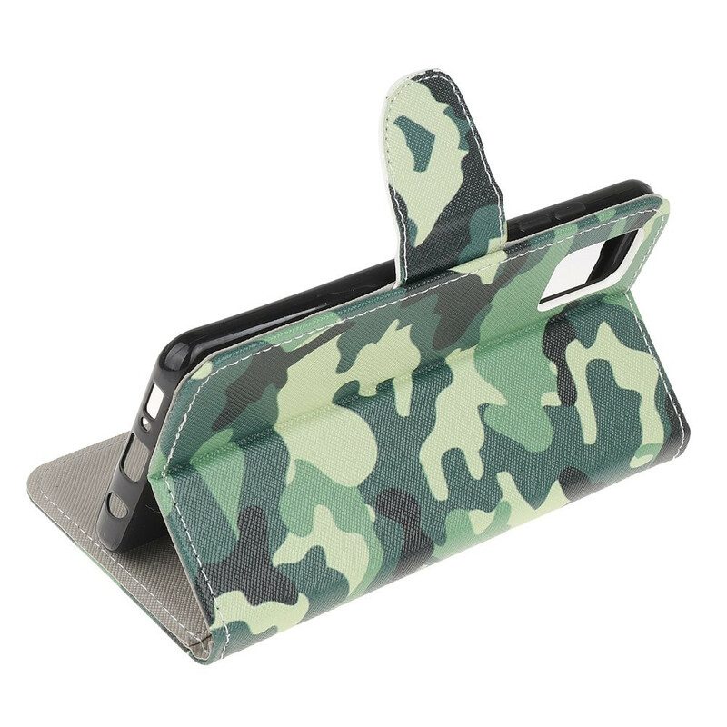 Custodia in pelle Samsung Galaxy A41 Camuffamento Militare