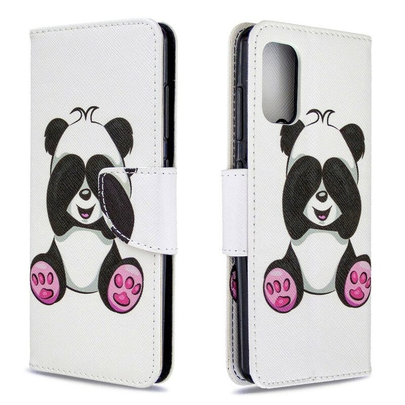 Custodia in pelle Samsung Galaxy A41 Divertimento Panda