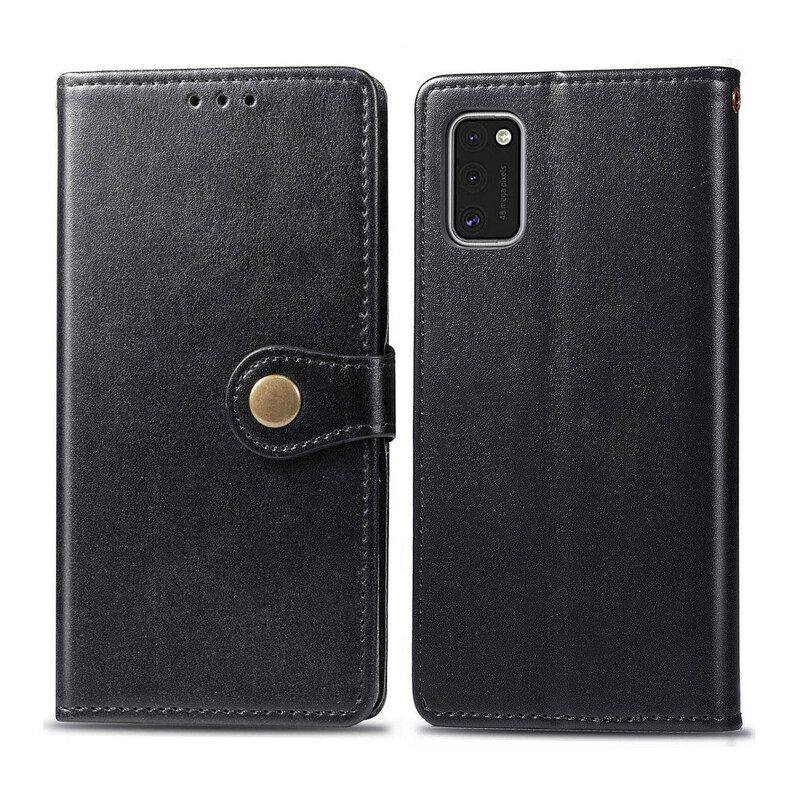 Custodia in pelle Samsung Galaxy A41 Ecopelle E Chiusura Vintage