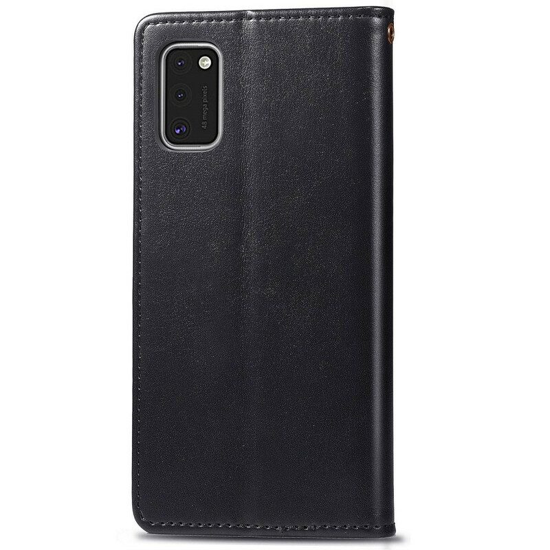 Custodia in pelle Samsung Galaxy A41 Ecopelle E Chiusura Vintage