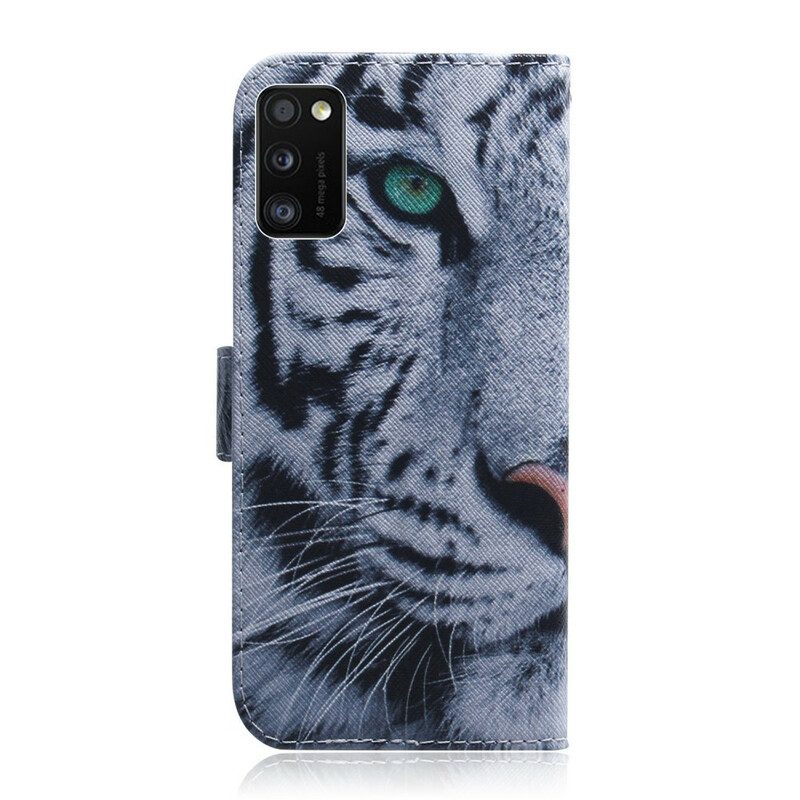 Custodia in pelle Samsung Galaxy A41 Faccia Da Tigre