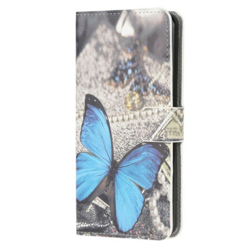 Custodia in pelle Samsung Galaxy A41 Farfalla Prestigio Blu