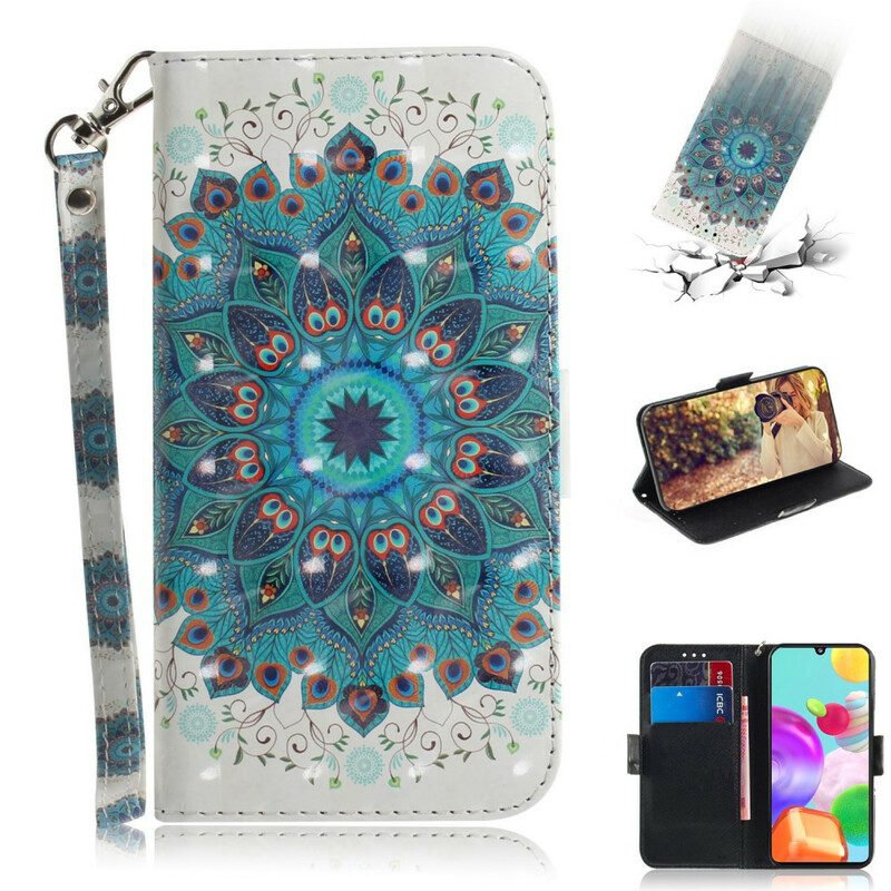 Custodia in pelle Samsung Galaxy A41 Mandala Magistrale Con Cinturino