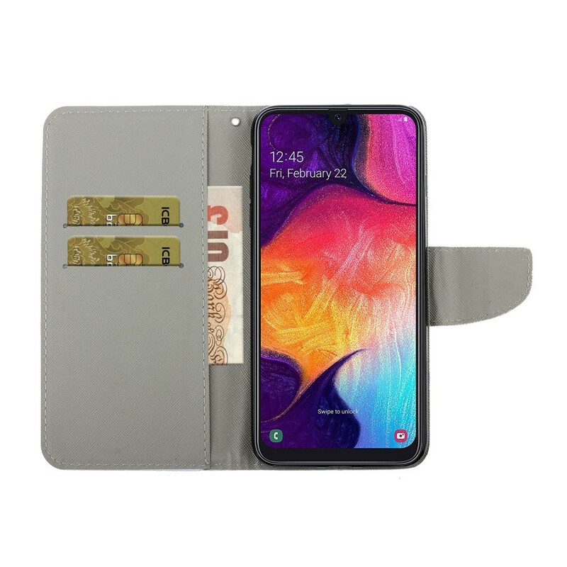 Custodia in pelle Samsung Galaxy A41 Margherite Perizoma