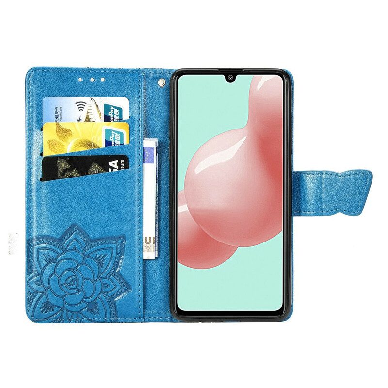 Custodia in pelle Samsung Galaxy A41 Mezze Farfalle