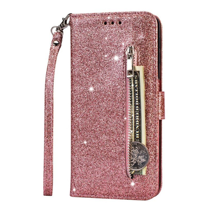 Custodia in pelle Samsung Galaxy A41 Portamonete Glitterato