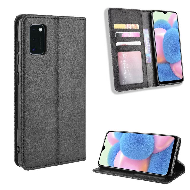 Folio Cover Samsung Galaxy A41 Custodia in pelle Effetto Pelle Vintage Stilizzato