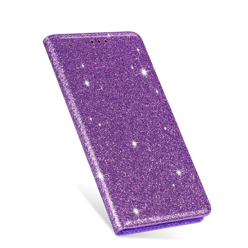 Folio Cover Samsung Galaxy A41 Custodia in pelle Stile Paillettes