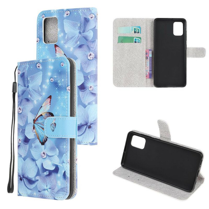 Folio Cover Samsung Galaxy A41 Farfalle Di Diamanti Strappy