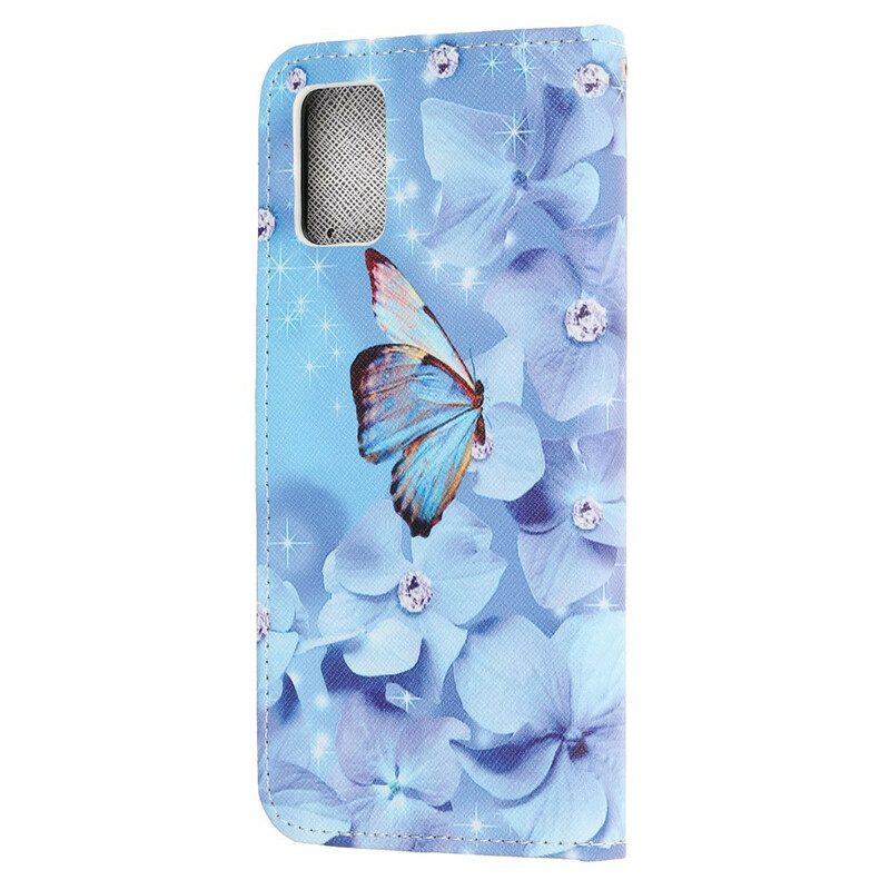 Folio Cover Samsung Galaxy A41 Farfalle Di Diamanti Strappy