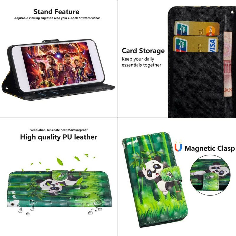 Folio Cover Samsung Galaxy A41 Panda E Bambù