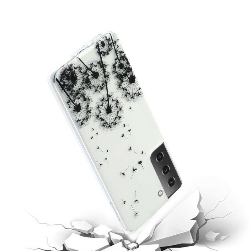 Cover Samsung Galaxy S21 5G Denti Di Leone Neri Senza Cuciture