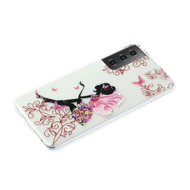 Cover Samsung Galaxy S21 5G Fata Dei Fiori Trasparente