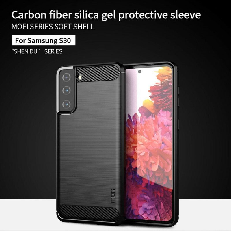 Cover Samsung Galaxy S21 5G Fibra Di Carbonio Spazzolata Mofi