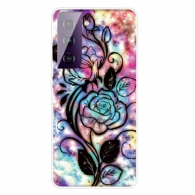 Cover Samsung Galaxy S21 5G Fiore Grafico