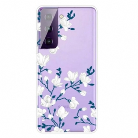 Cover Samsung Galaxy S21 5G Fiori Bianchi